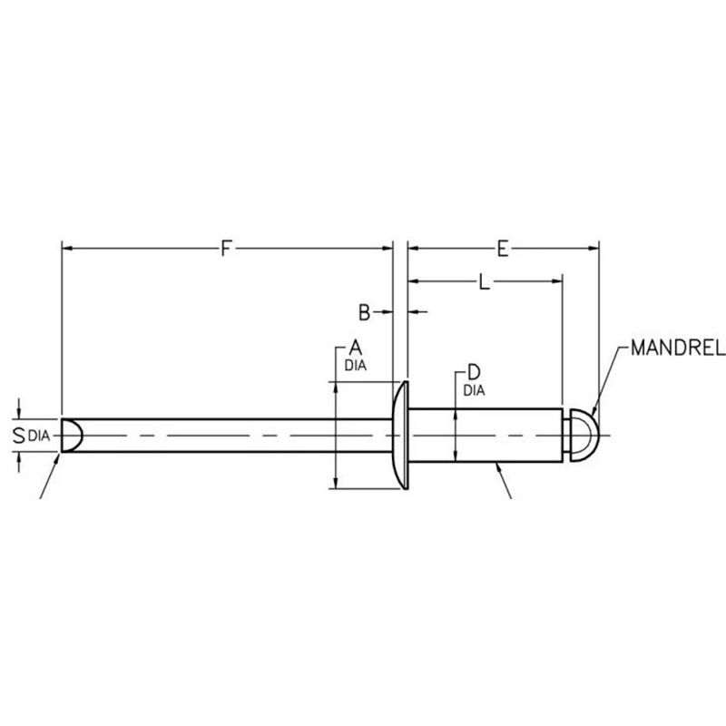 Open Type Domed Head Aluminium Blind Pop Rivets