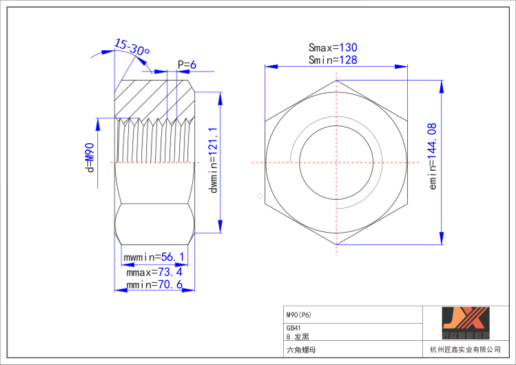 Carbon Steel and Stainless Steel Zinc Plated Hex Nut