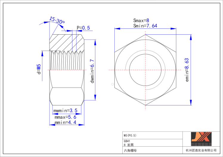 Carbon Steel and Stainless Steel Zinc Plated Hex Nut